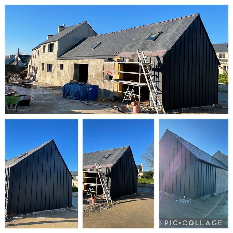 Quatre vues du chantier de rénovation toiture