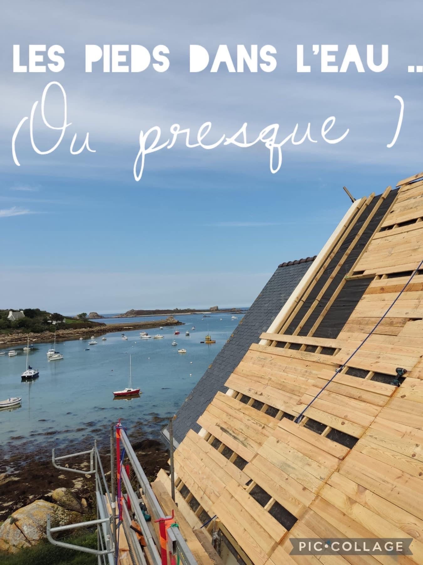 Intervention sur un toit en cours