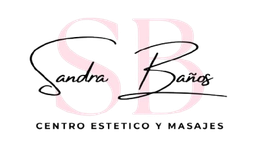 Logotipo de Sandra Baros, con iniciales rosas y el texto &ldquo;Centro de Est&eacute;tica y Masajes&rdquo;.