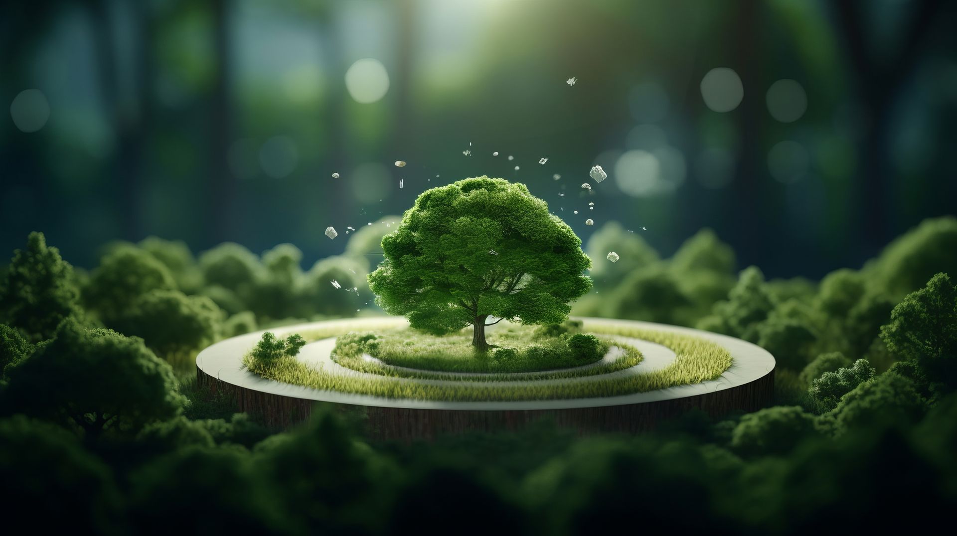 Maquette avec un arbre