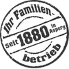 “Ihr Familienbetrieb seit 1880 in Asgersp” Siegel