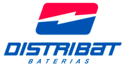 Un logotipo azul y rojo para distribuit baterias