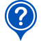 Un círculo azul con un signo de interrogación blanco dentro.