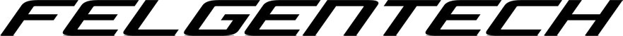 FELGENTECH-Schriftzug in Schwarzweiß.