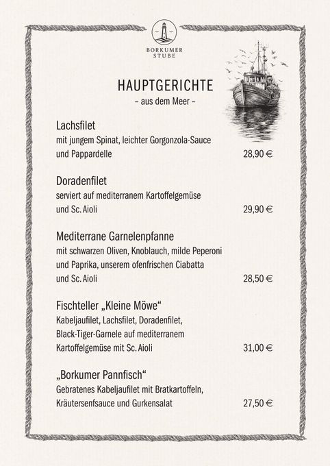 Tagesempfehlung Speisekarte Tagesempfehlung Speisekarte