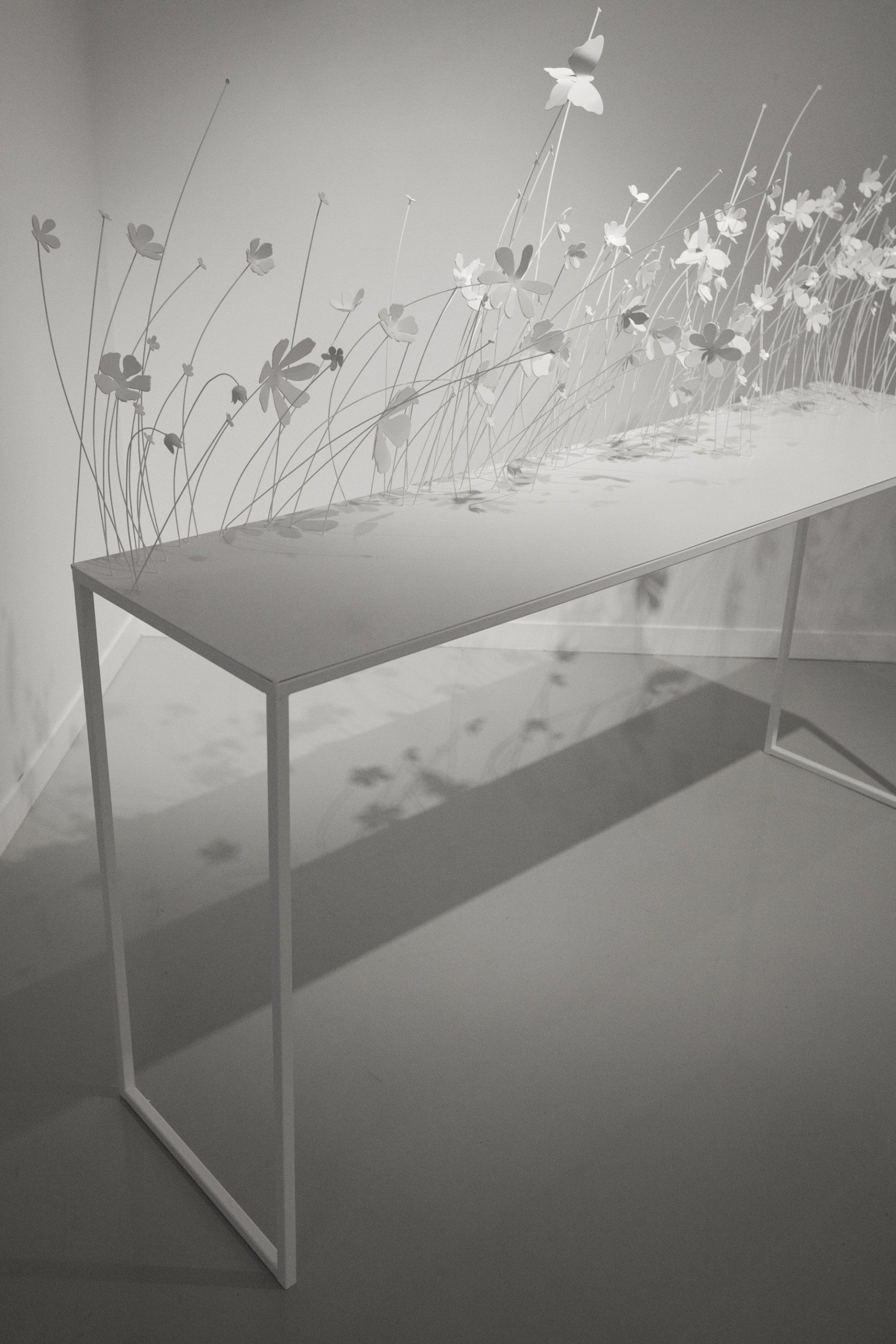 Table, meuble en acier