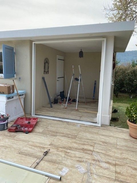 Chantier de fermeture pool