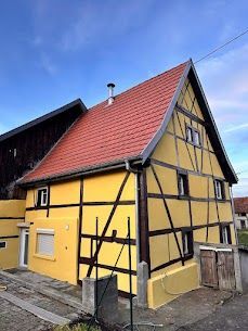 Maison rénover - Sundgau 68 Haut Rhin - Colombage - Crépis et peinture façade