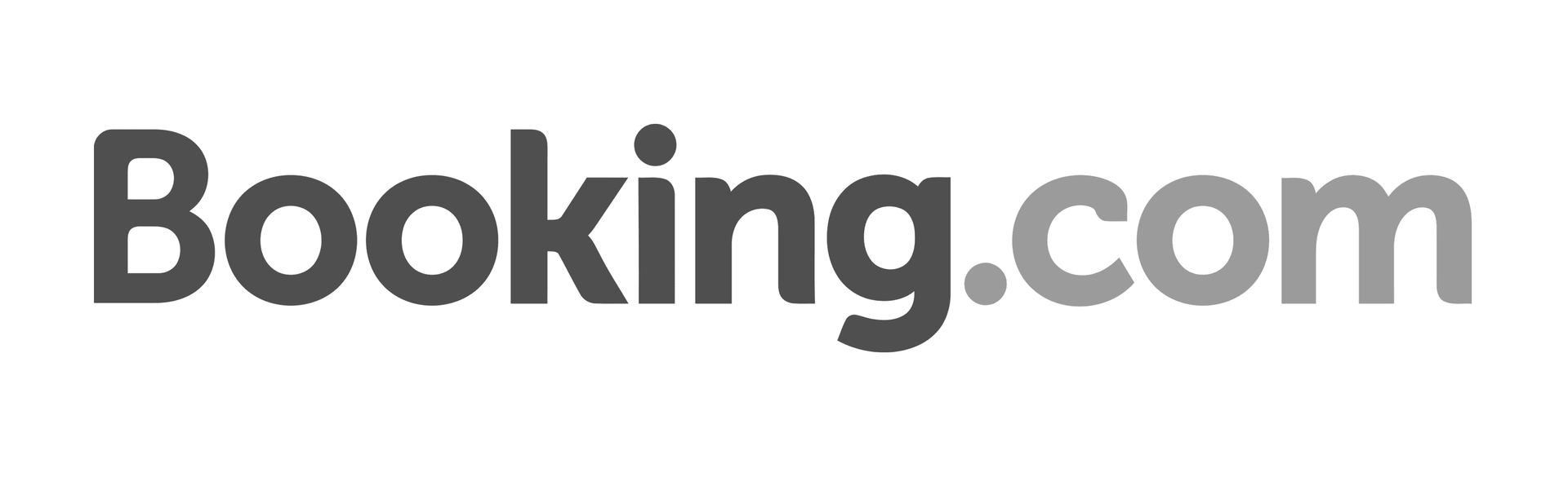 A black and white logo for booking.com on a white background.