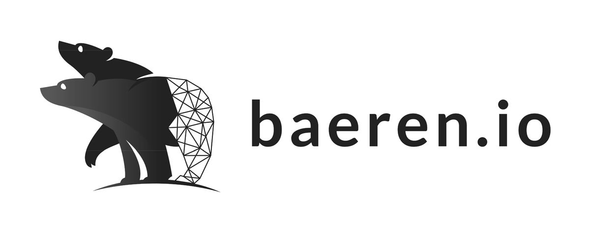 Logo eines schwarzen Bären neben dem Text „baeren.io“