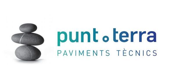 A logo for a company called punt terra pavements técnicos