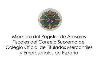 A logo for miembro del registro de asesores fiscales del consejo supremo del colegio oficial de titulados mercantiles