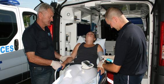 Trajet à l'hôpital en urgence
