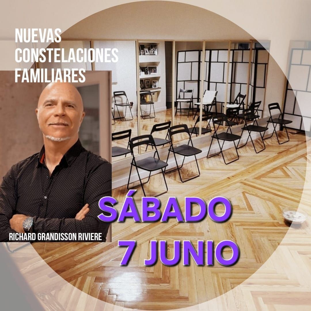 An advertisement for nuevas constelaciones familiares on 15 marzo