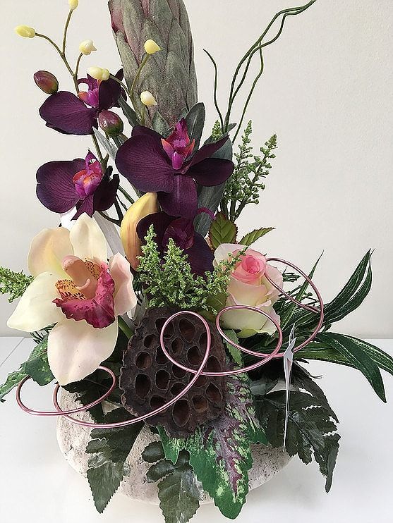 Composition florale travaillée