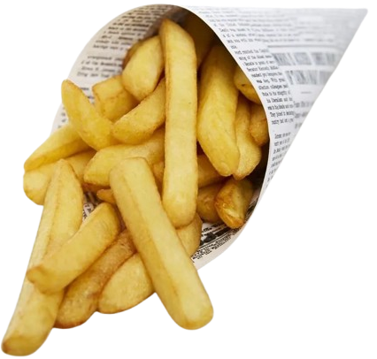 Une assiette de bâtonnets de pommes de terre crues