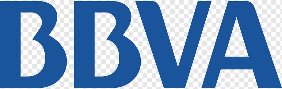 El logotipo azul de BBVA, una empresa multinacional de servicios financieros.