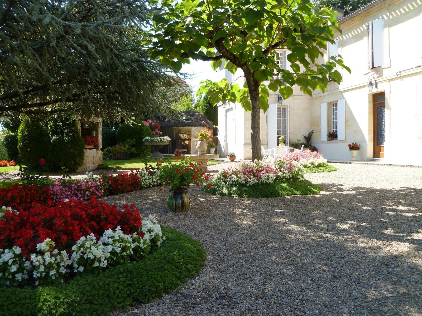 Massif de bégonias à Saint-Émilion