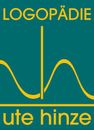 Logo für „Logopädie Ute Hinze“ in Blaugrün und Gelb: stilisiertes „H“ innerhalb wellenförmiger Linien.