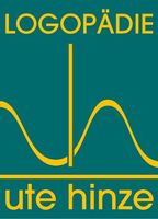 Logo für „Logopädie Ute Hinze“ in Blaugrün und Gelb: stilisiertes „H“ innerhalb wellenförmiger Linien.