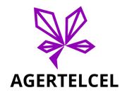 El logotipo de Agertelcel tiene una flor violeta.