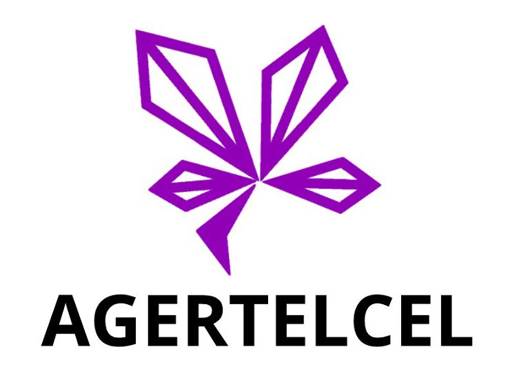 El logotipo de Agertelcel tiene una flor violeta.