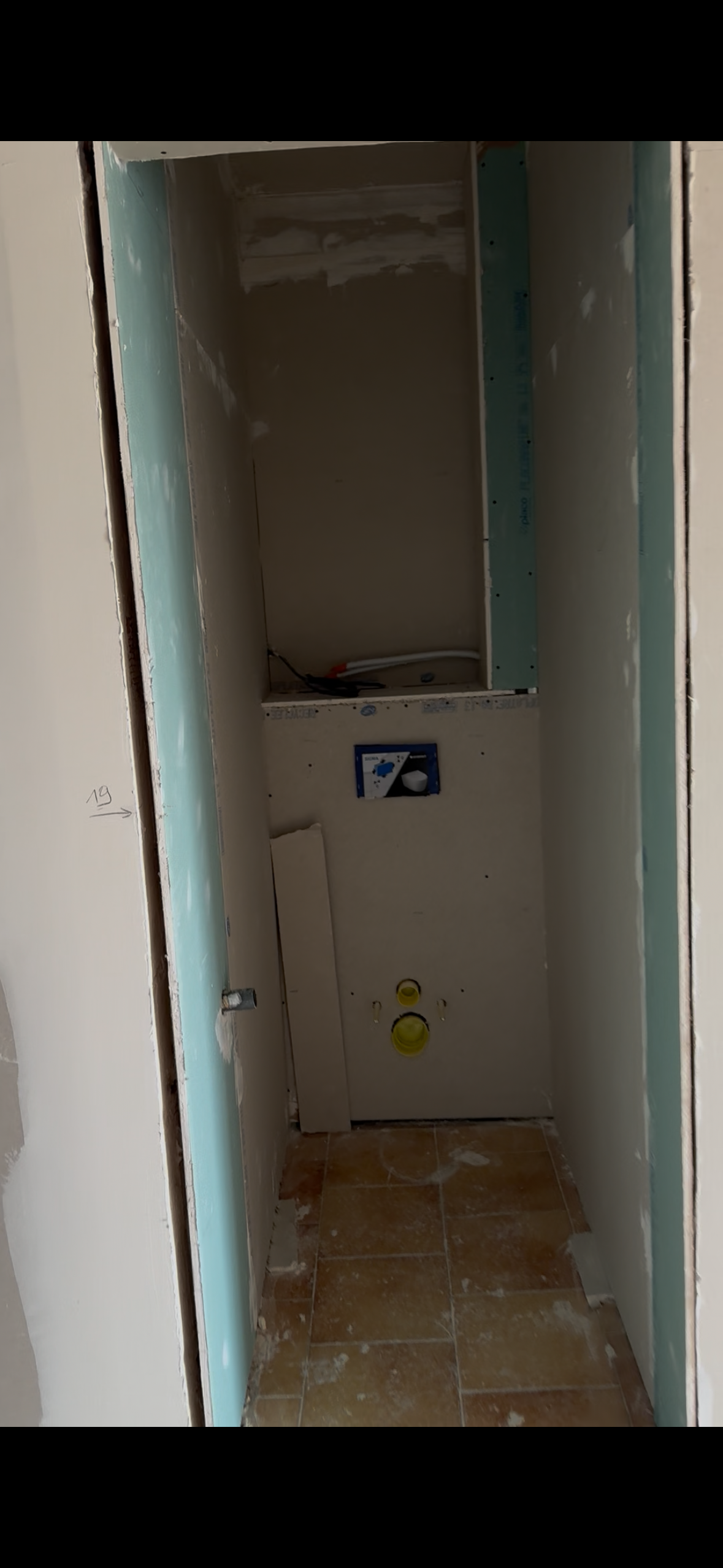 Toilette en cours de chantier