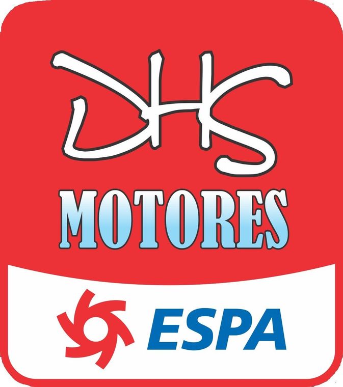 Un logotipo rojo para DHS Motors y España.