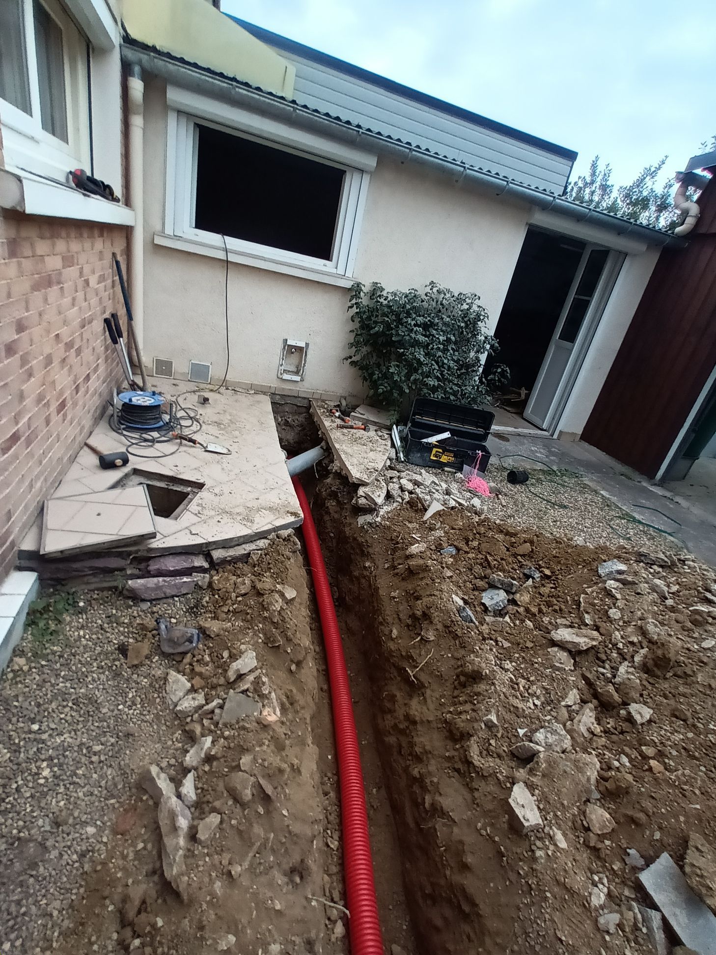 Installation fourreau pour Enedis