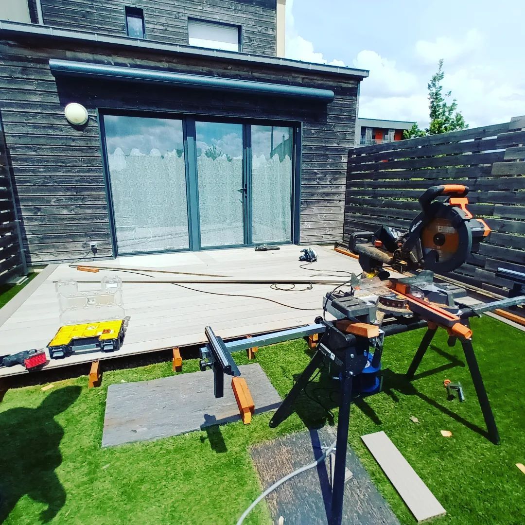 Terrasse en cours de construction