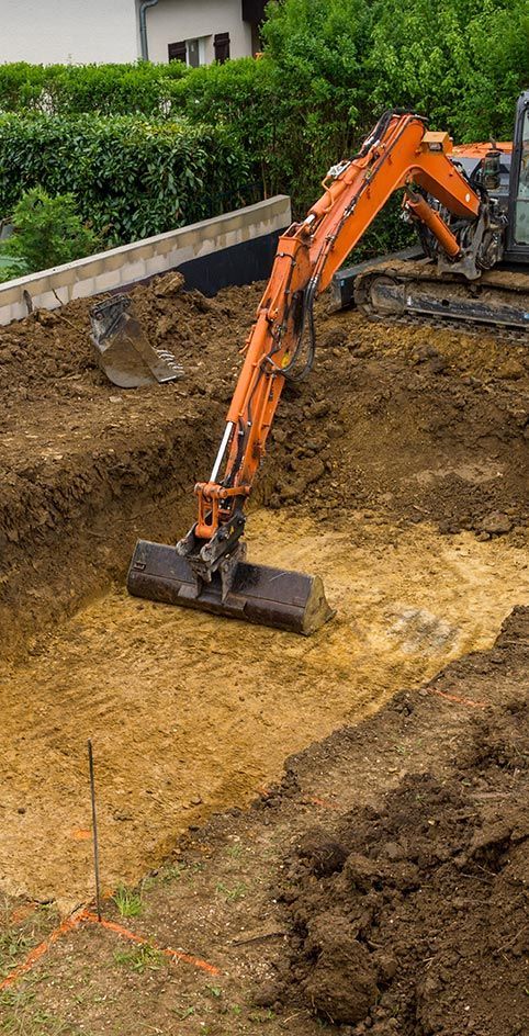 Creusage du sol pour un projet de piscine
