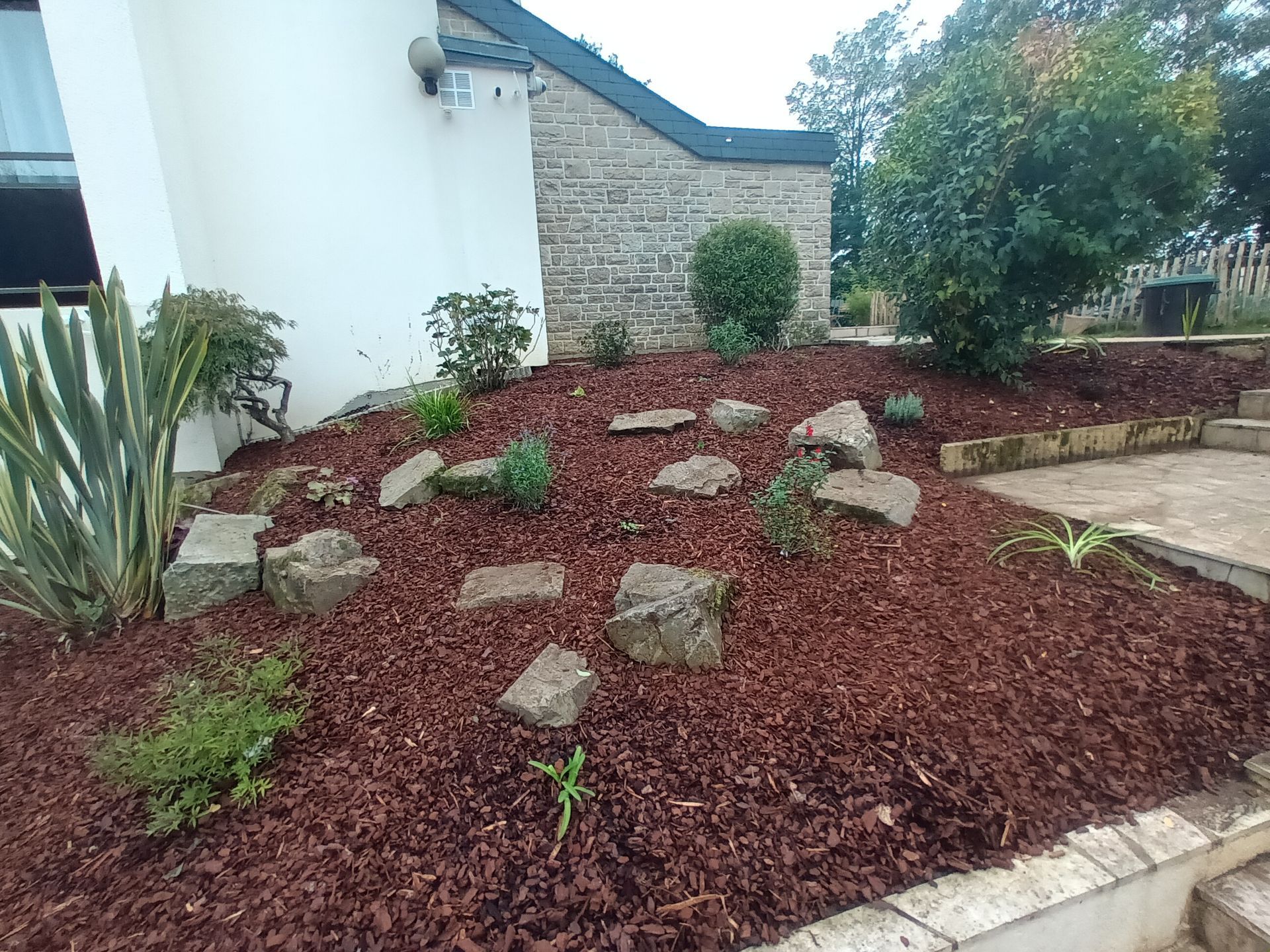 Création massif en écorce de pin