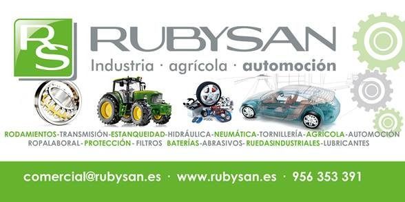 Una tarjeta de presentación para Rubysan Industria Agrícola Automoción.