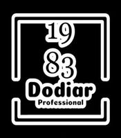 Logotipo blanco sobre negro: "1983 Dodiar Professional" en una caja estilizada.