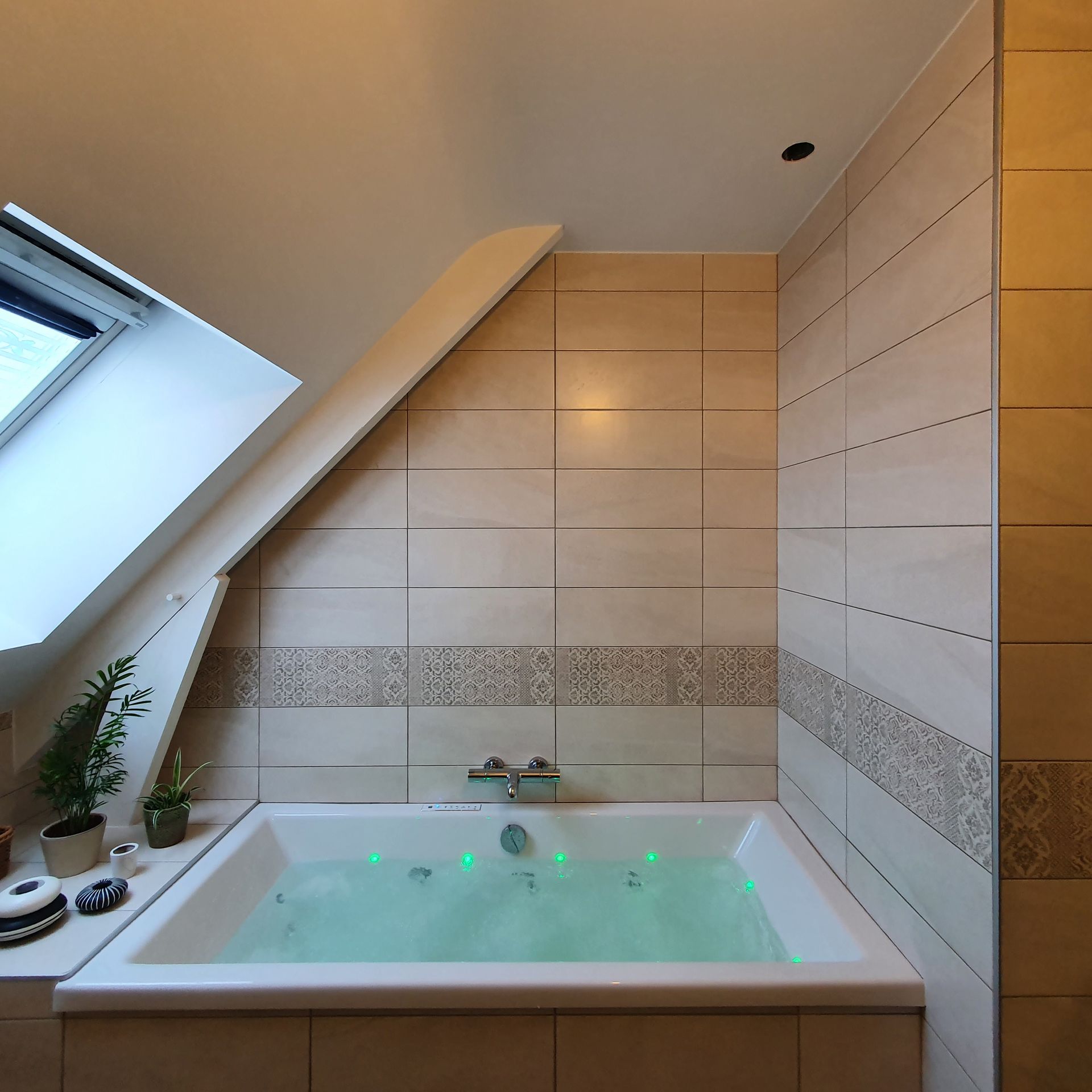 Une baignoire jaccuzzi.