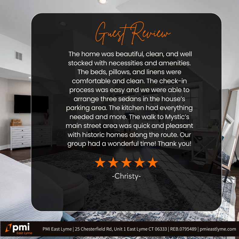 Guest review: Christy raves about the clean, well-stocked home in Mystic, CT, with comfortable beds and a great location.