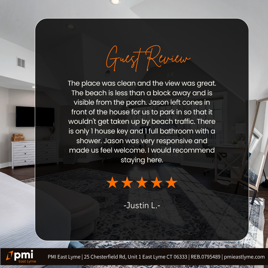 Guest review: Clean place, great view, close to beach. Jason responsive; recommends staying. Five stars.