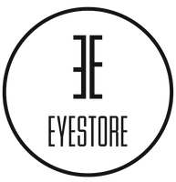 Un logotipo en blanco y negro para una empresa llamada eyestore.