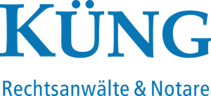 Ein blau-weißes Logo für ein Unternehmen namens Kung