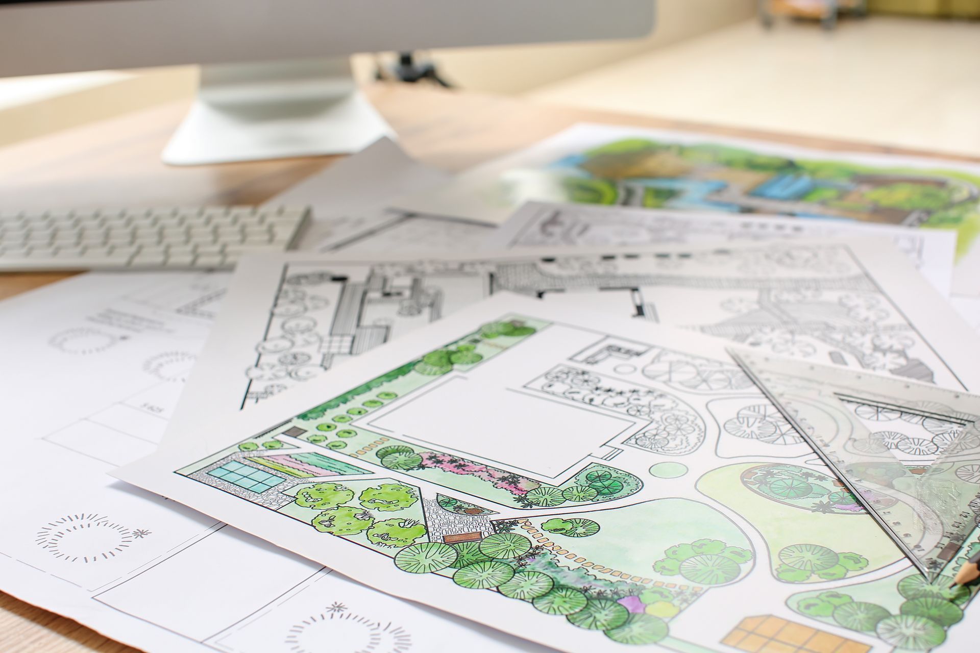 Plan de jardin paysager