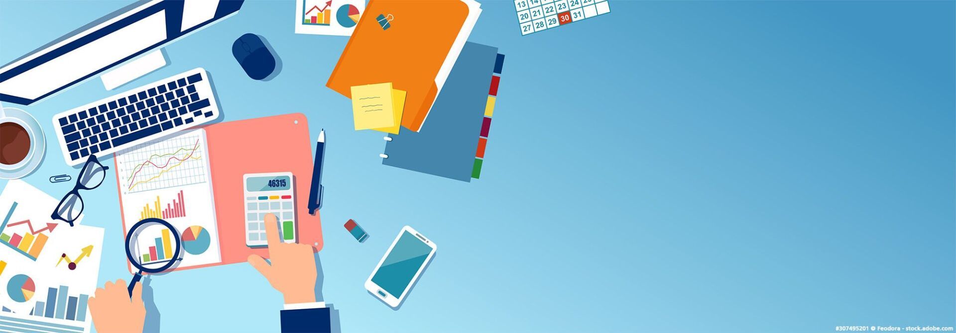 Erfahrener Steuerberater arbeitet an Jahresabschluss in Hamburg.