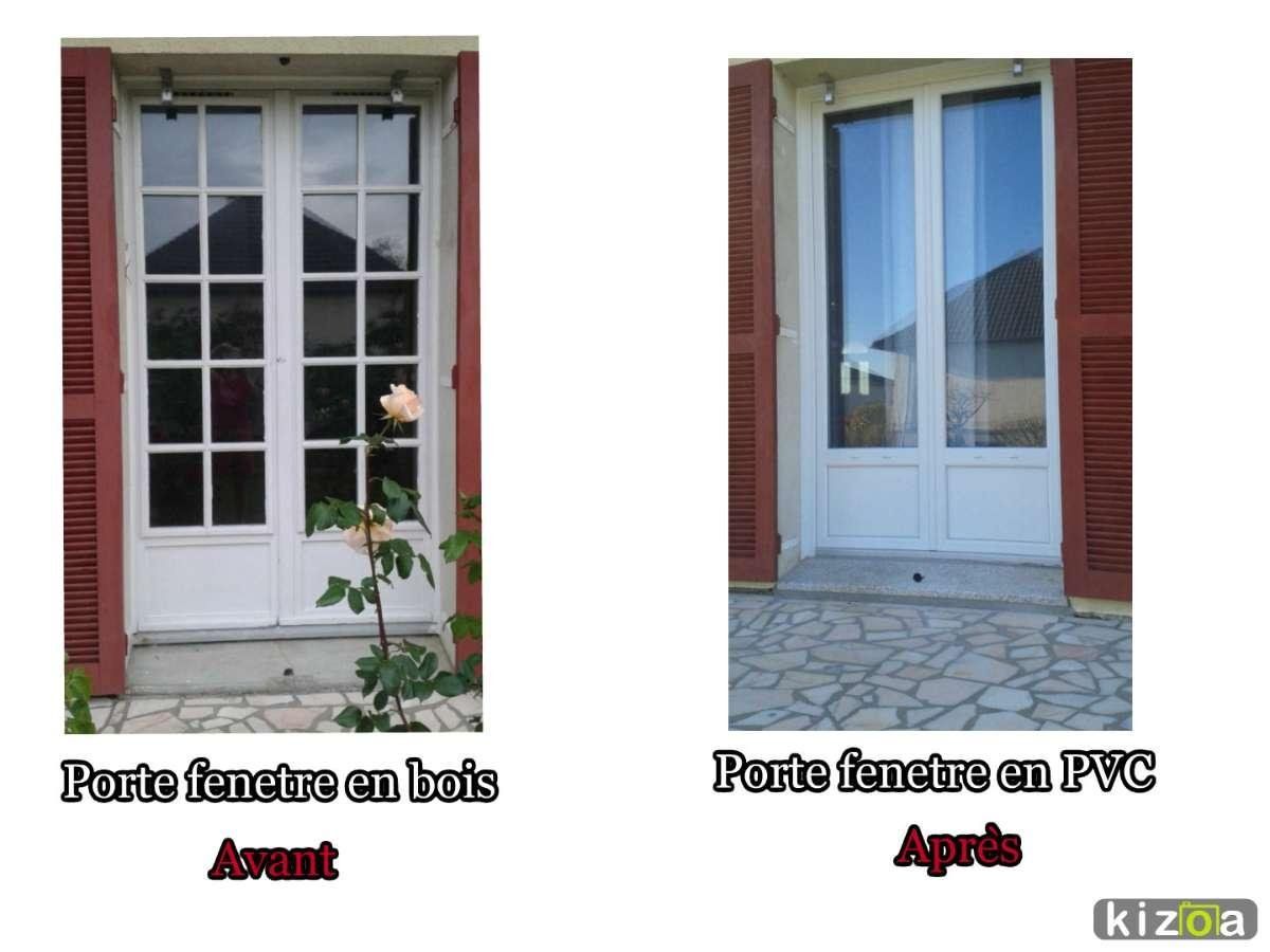Avant et après intervention sur porte