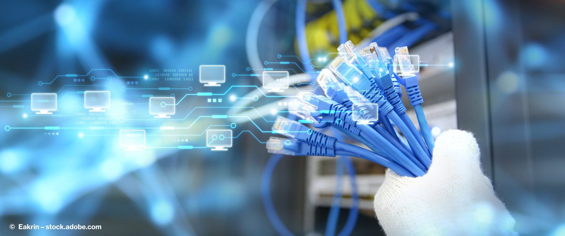 Eine Internetverbindung Netzwerkkabel Glasfaser