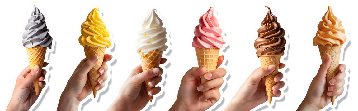 Glaces de différents parfums.