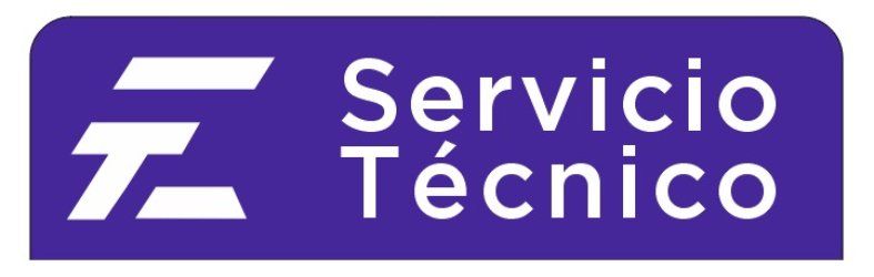 Logotipo de “Servicio Técnico” morado con un ícono estilizado de “E” blanco.