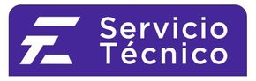 Logotipo de “Servicio Técnico” morado con un ícono estilizado de “E” blanco.