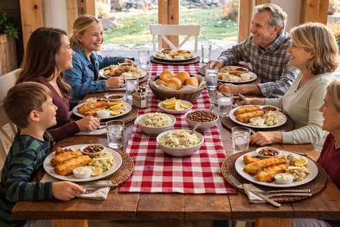 Family Fish fry in the Northwoods