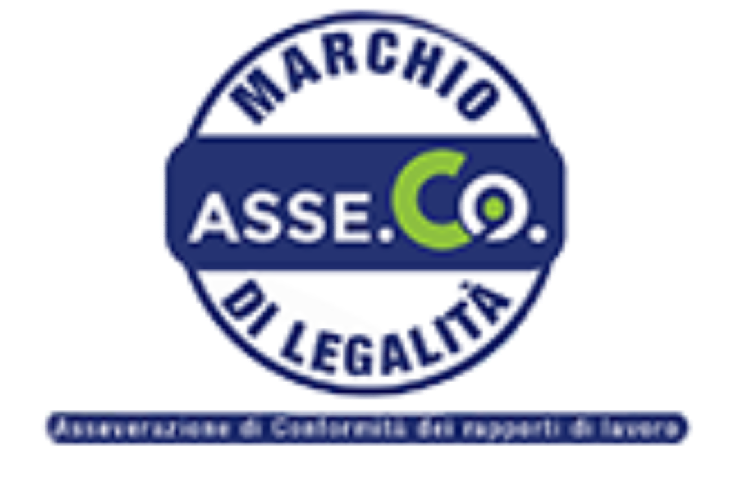 Un logo blu e bianco per marcheo asse.co.