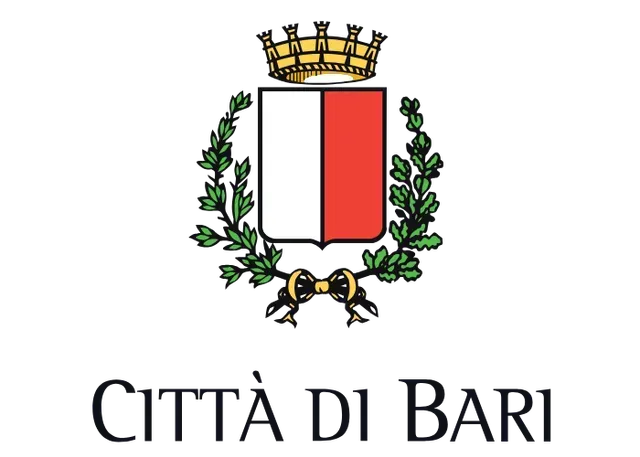 Un logo per la città di Bari con uno scudo e una corona