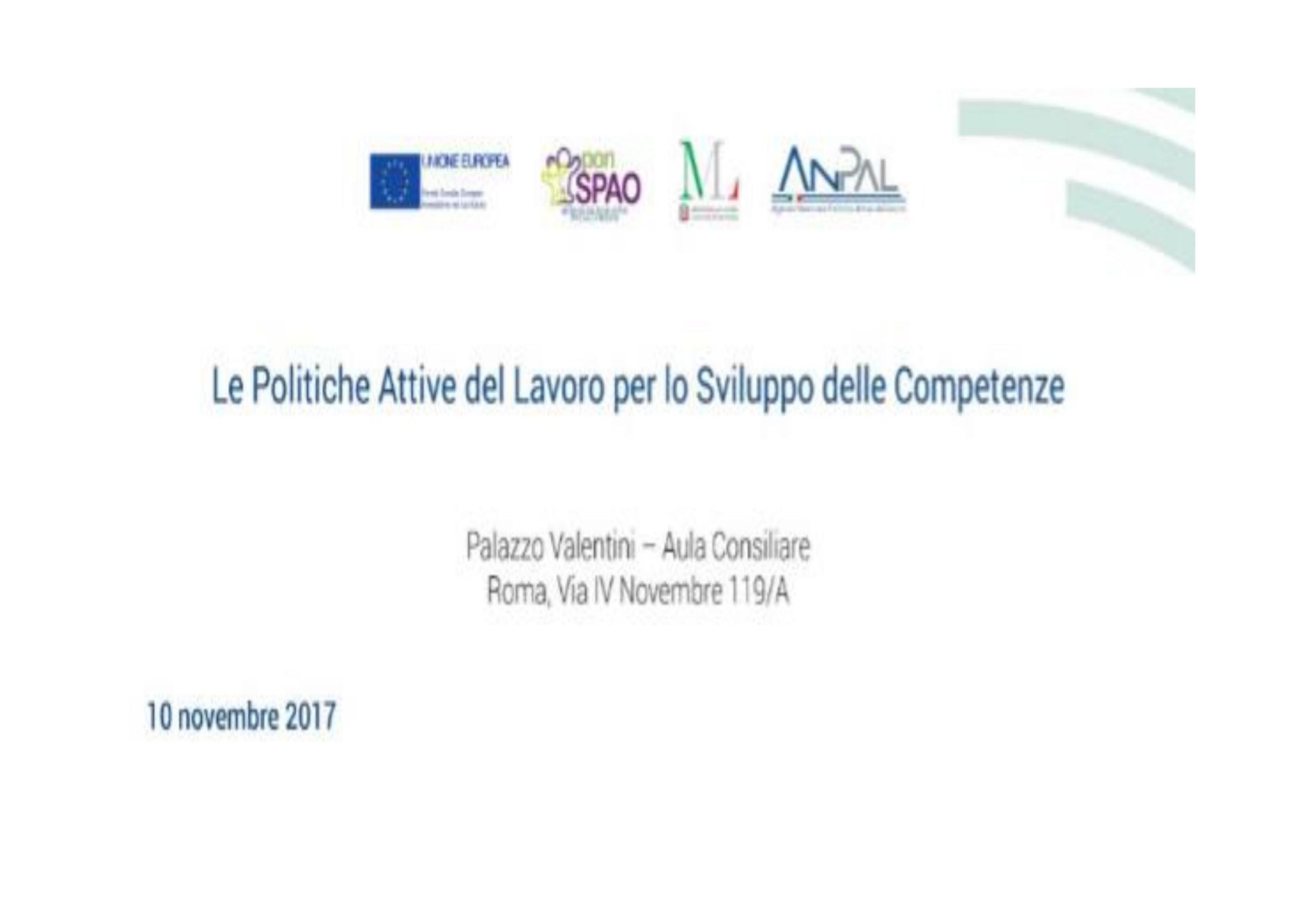 A paper that says le politiche attive del lavoro per lo sviluppo delle competenze